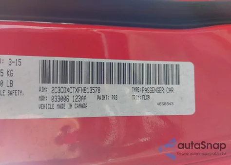 2015 Dodge Charger Road/Track from USA, damaged, VIN 2C3CDXCTXFH813578